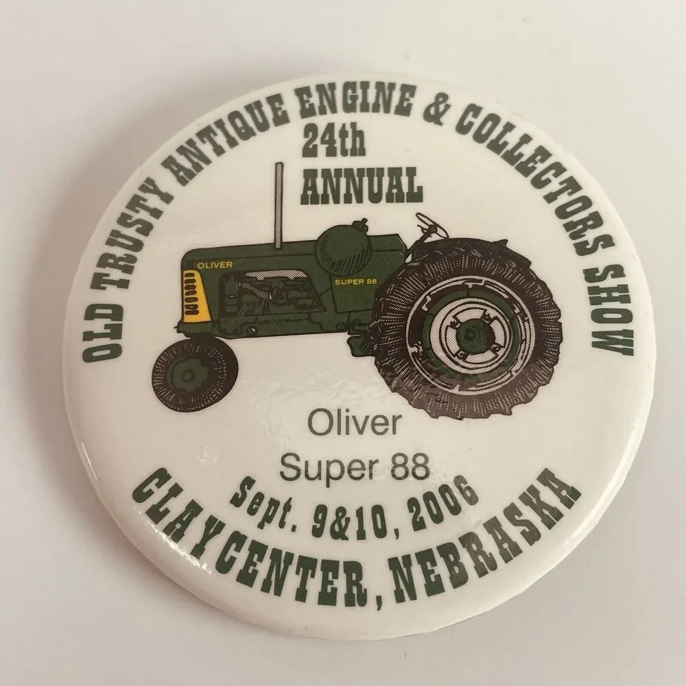 6 Pinback Buttons Old Trusty Antique Tractor Engine Show Clay Center NE Farm Lot